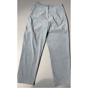 Vintage Studio Works Blue Faux Suede Pants L Elastic Back Tapered 80s 90s USA
